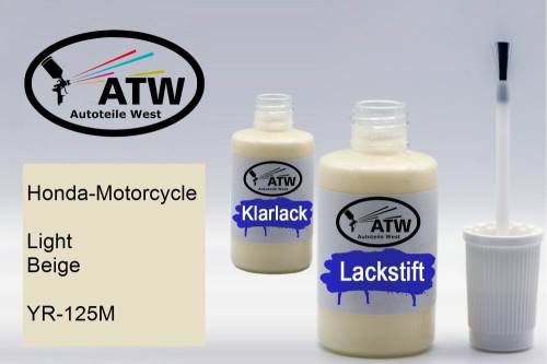 Honda-Motorcycle, Light Beige, YR-125M: 20ml Lackstift + 20ml Klarlack - Set, von ATW Autoteile West.